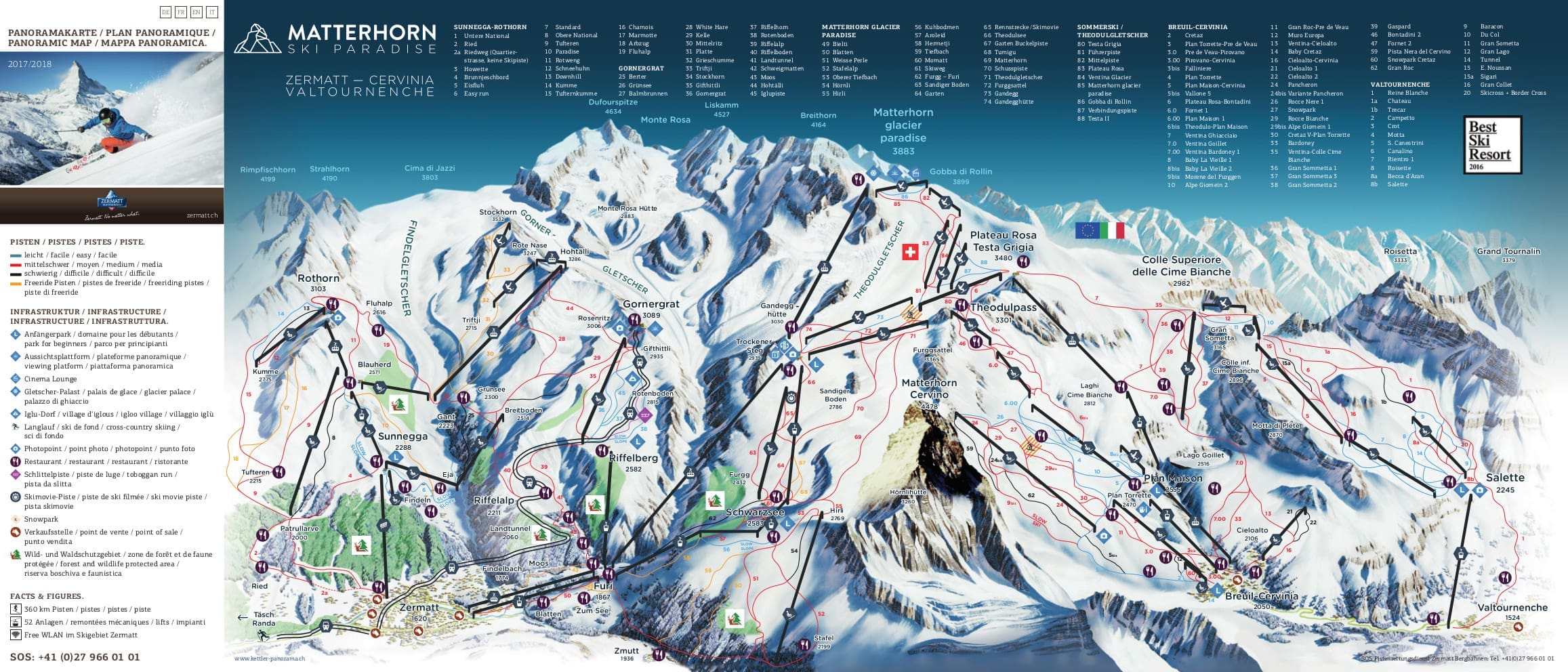 Zermatt Matterhorn Piste Map 2018