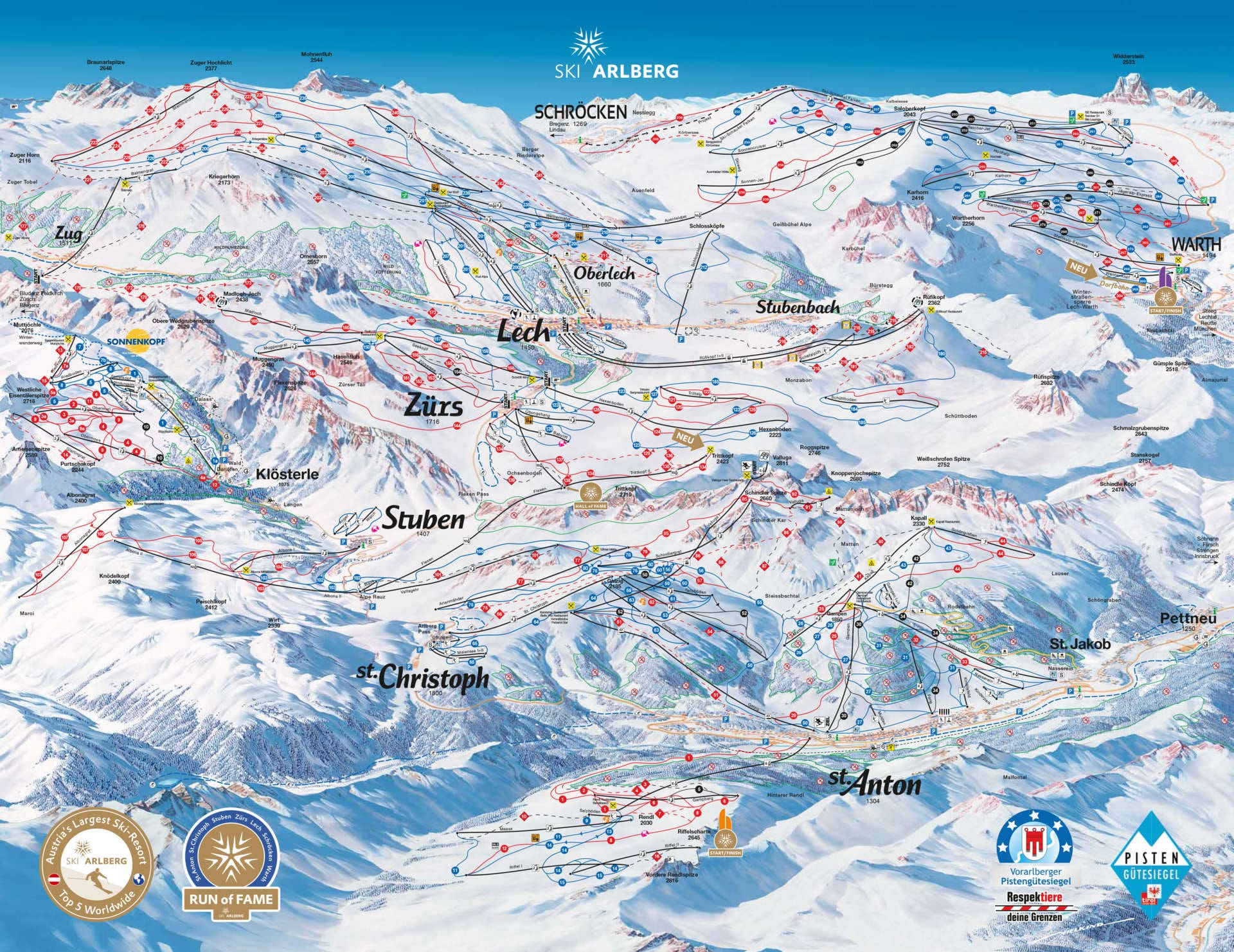 St Anton am Arlberg Piste Map